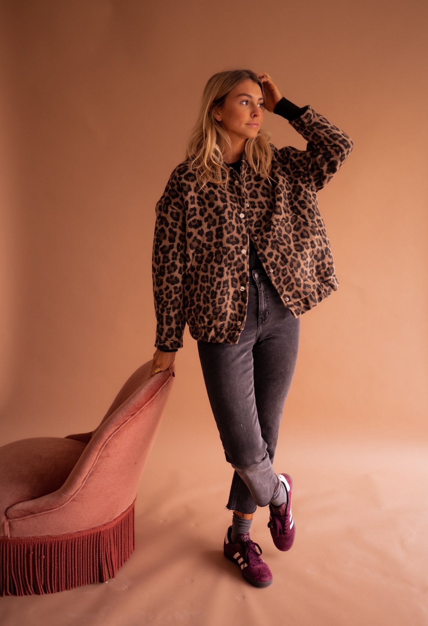 Isa | Chaqueta Corta con Estampado de Leopardo
